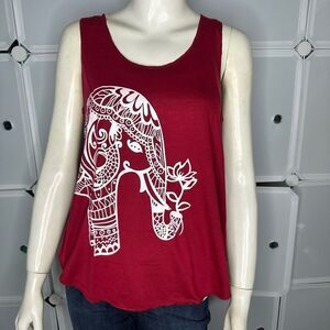 L.A Soul Boho Elephant Flowy Tank Size Medium